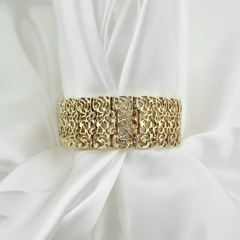 Image 6 of Gold wide fantasy link bracelet