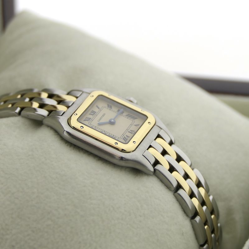 Image 15 of Cartier Panthère '2 Row'; 18k gold/steel women's watch