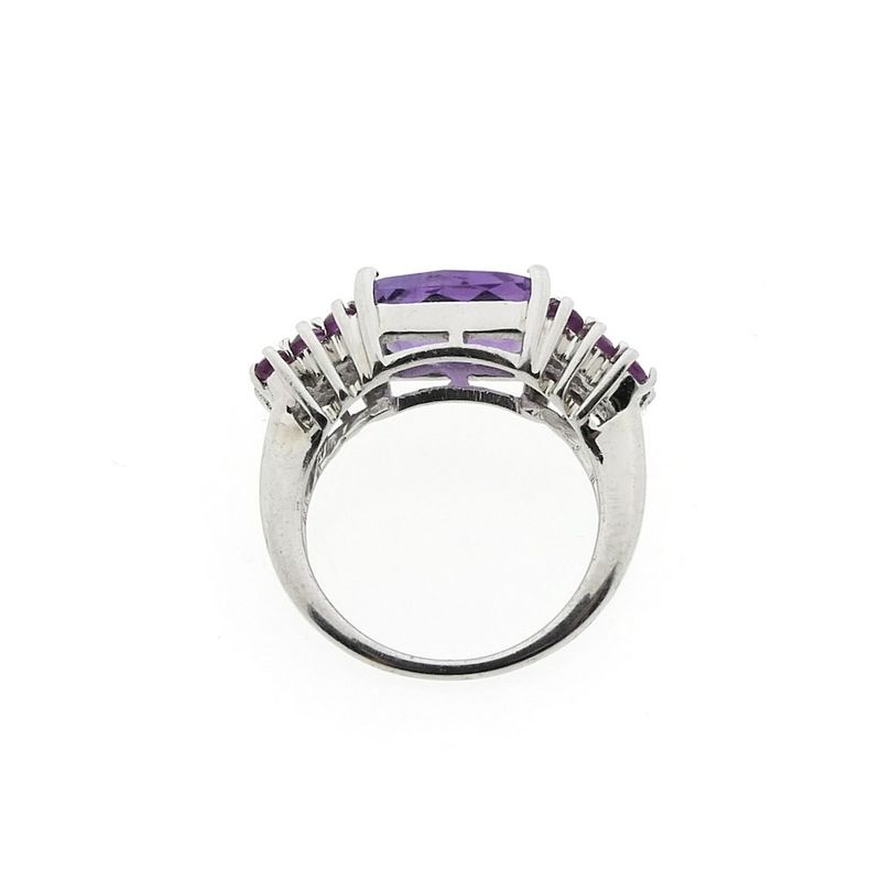 Image 5 of Silver ring with ruby ​​and purple zirconia