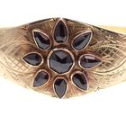 Image 5 of Vintage/antique gold clamp bracelet with garnet | Ø 59 mm