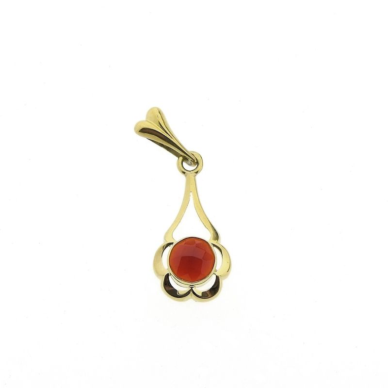 Image 1 of Gold pendant with carnelian