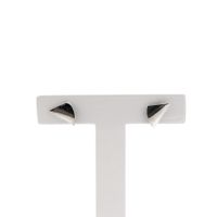 White gold triangle stud earrings