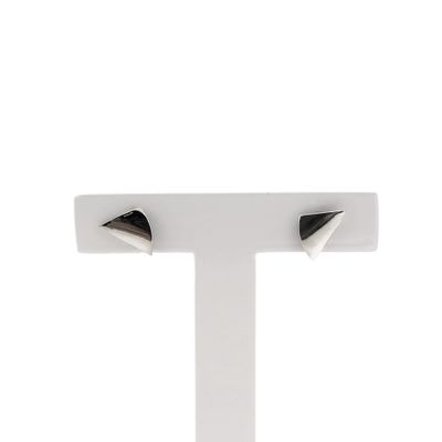 Image 1 of White gold triangle stud earrings