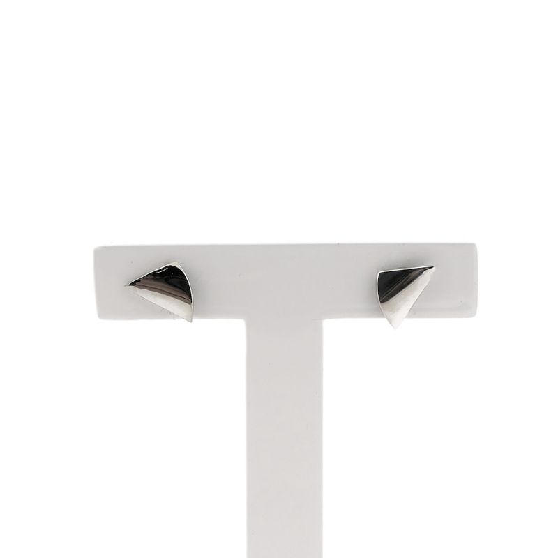 Image 1 of White gold triangle stud earrings