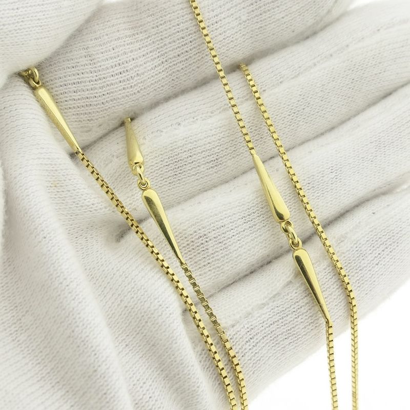 Image 8 of Long gold Venetian link chain.