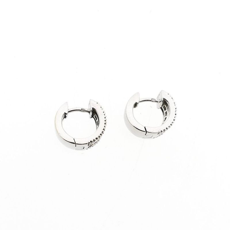 Image 6 of White Gold Tirisi Earrings with Diamonds; approx. 0.76 ct.