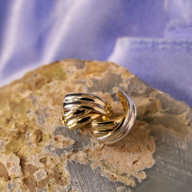 Image 7 of Two-tone gold stud earrings