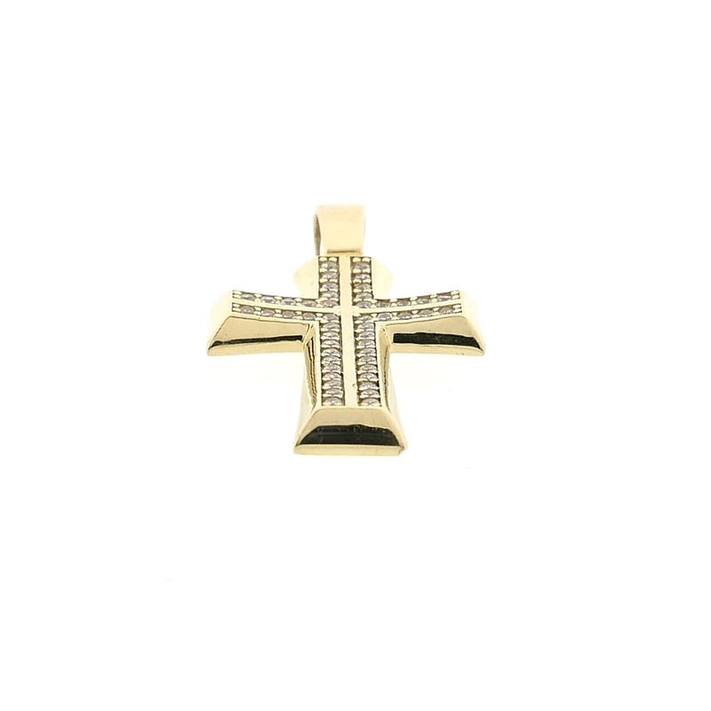 Image 8 of Gold Cross Pendant with Zirconia