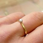 Image 11 of 18-karat gold solitaire ring with 0.15 ct. diamond