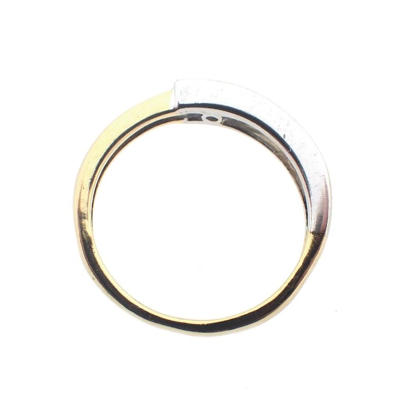Image 6 of Two-tone gold subtle ring with diamonds; 0.10 ct.