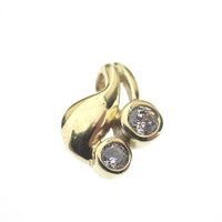 Gold pendant with zirconia; Cherry