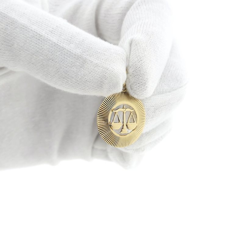 Image 10 of Gold zodiac sign pendant; Libra | Fabiola