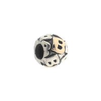 Pandora charm; Silver with gold; Letter B