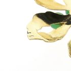 Image 5 of Golden oak leaf brooch with Imperial jade