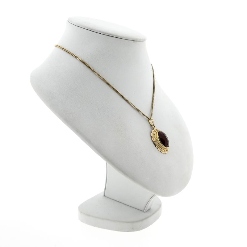 Image 7 of Vintage Gold Pendant with Carnelian