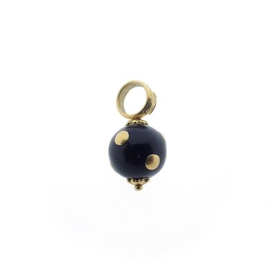 Image 1 of 18 carat gold enamel ball pendant with gold dots