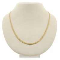 Gold flat gourmet link chain | 46 cm