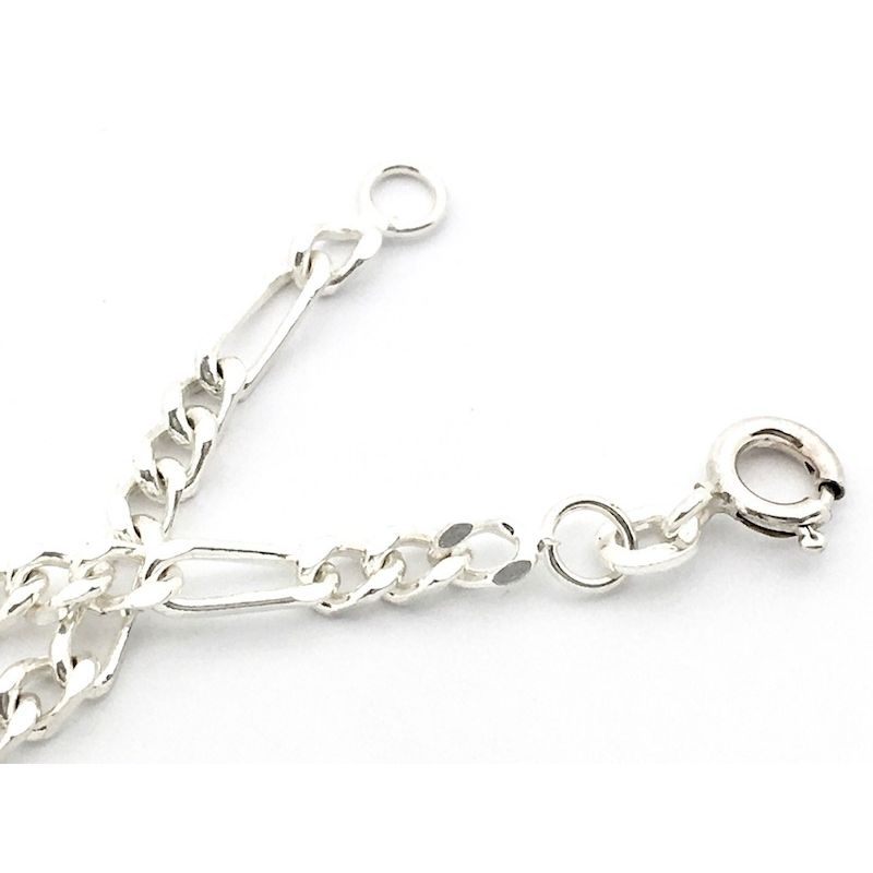 Image 3 of Silver bracelet; Figaro link | 18.5 cm