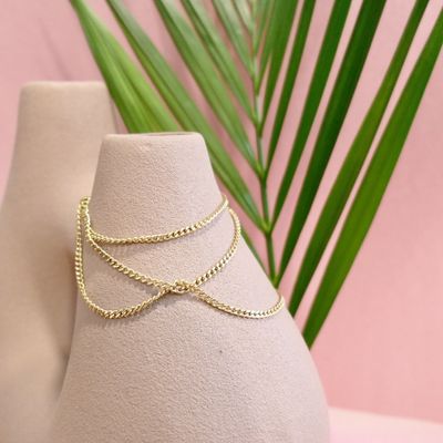 Image 2 of Gold gourmet link chain | 51 cm