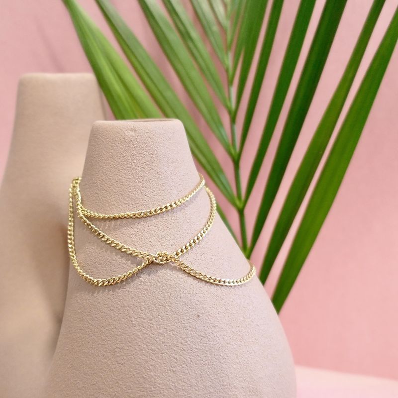 Image 2 of Gold gourmet link chain | 51 cm