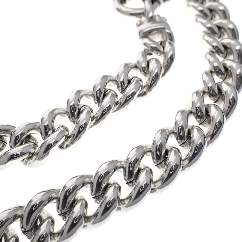 Image 3 of Silver robust gourmet link necklace | 45 cm