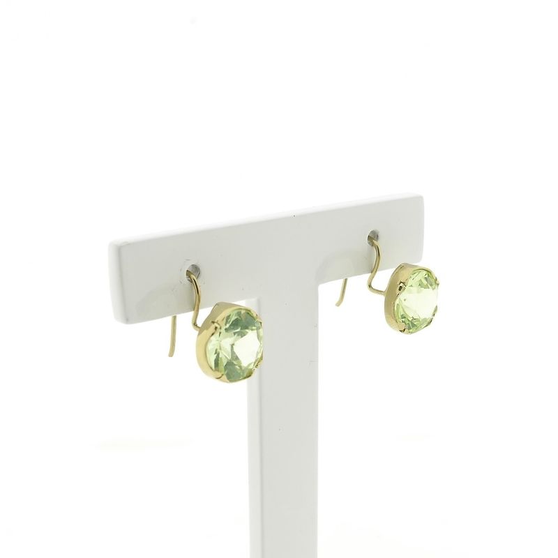 Image 3 of Gold earrings with synthetic gemstone from the 60s