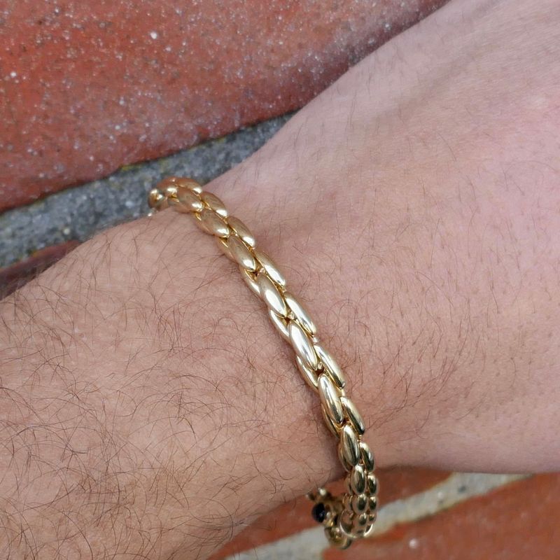 Image 10 of Golden Cardano Link Bracelet with Sapphire