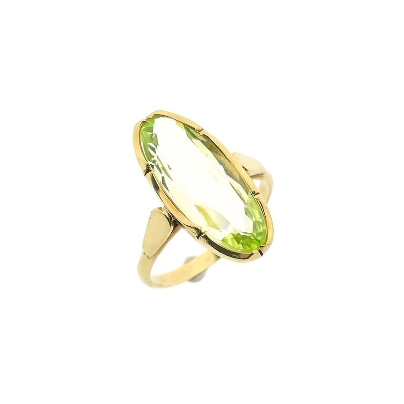 Image 1 of Gold ring with green beryl | Vintage/antique