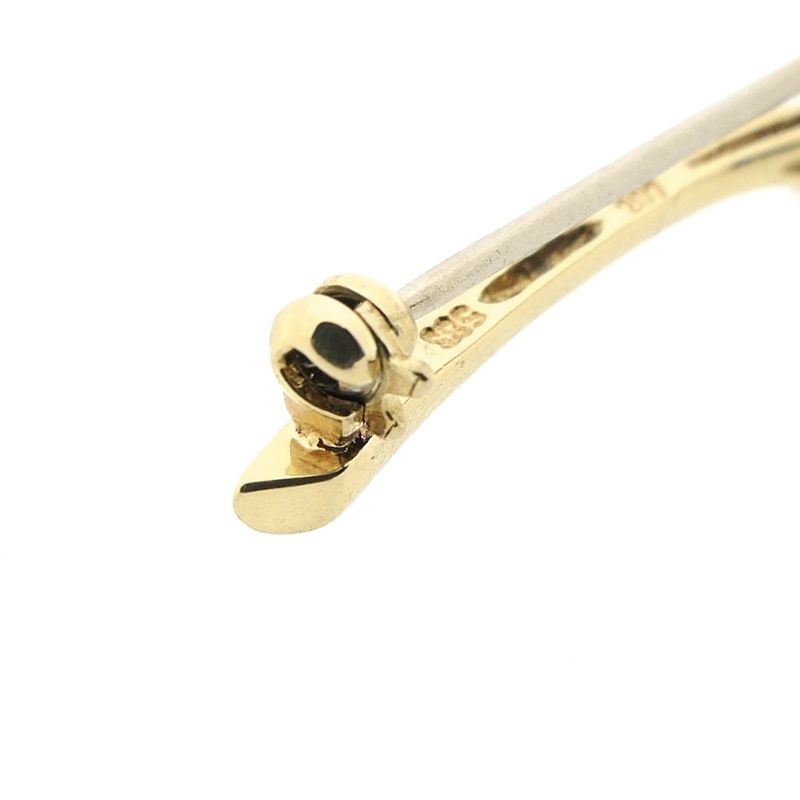 Image 5 of Gold brooch with diamonds; 0.08 ct.