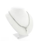 Image 3 of White gold necklace with pearl and diamond 0.05 ct.