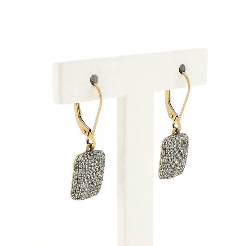 Image 6 of 9 crt. Bicolor stud earrings with diamond | 0.12 ct.