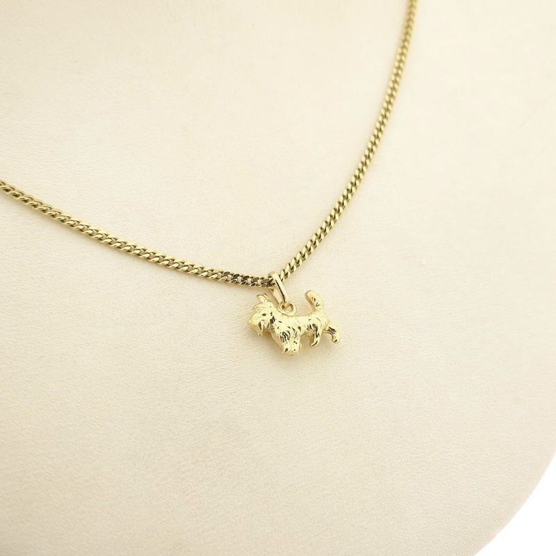 Image 4 of Gold minimalist pendant of a dog | Scottish Terrier