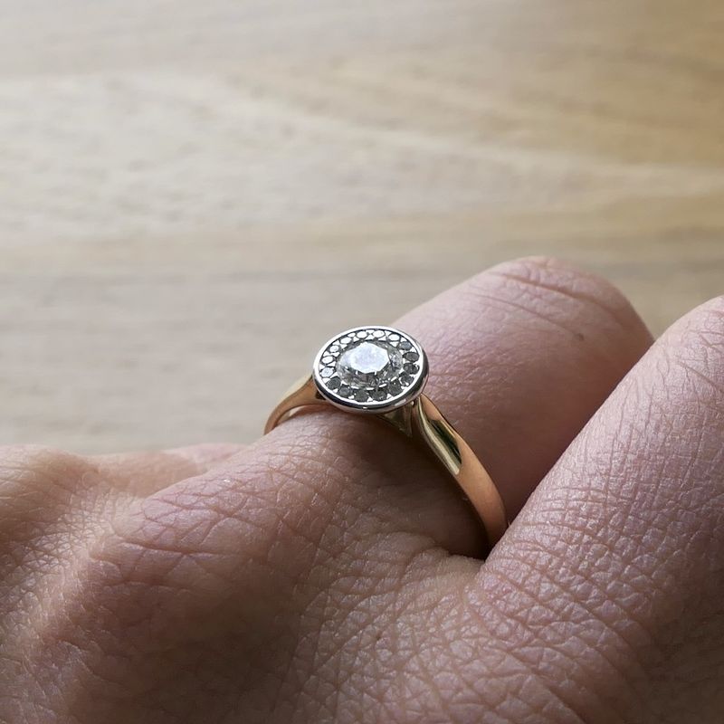 Image 6 of Gold entourage ring with diamonds; 0.46 ct.