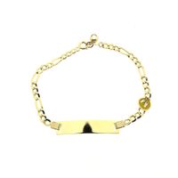 Gold Tweety children's bracelet with engraving plate | 16 cm