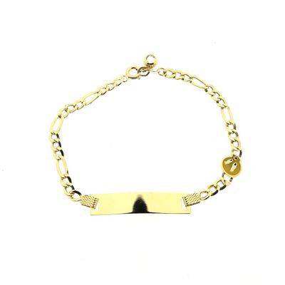 Image 1 of Gold Tweety children's bracelet with engraving plate | 16 cm