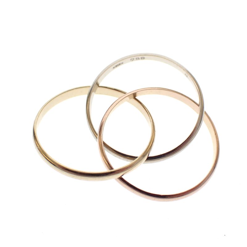 Image 4 of Tricolor gold trinity ring