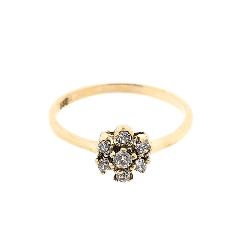 Image 5 of Gold Ring with Zirconia; 14 Karat; Size 16