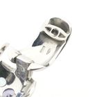 Image 8 of White gold domed stud earrings with aquamarine and amethyst