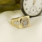 Image 2 of Two-tone gold Rolex presidential band ring with zirconia; Men's