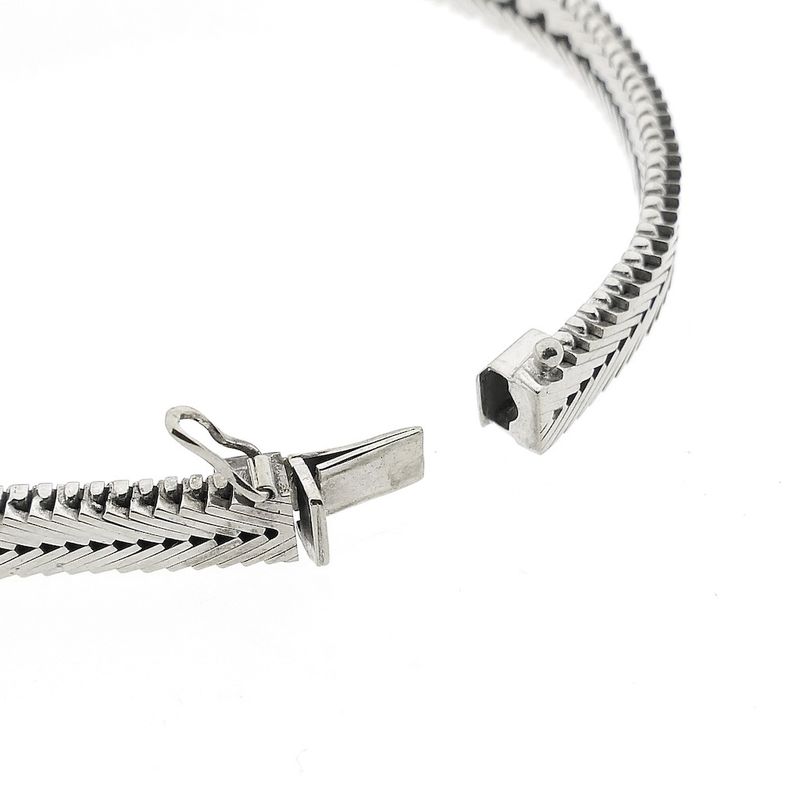 Image 4 of 18K white gold link bracelet with diamond; 0.55 ct. | 18.5 cm