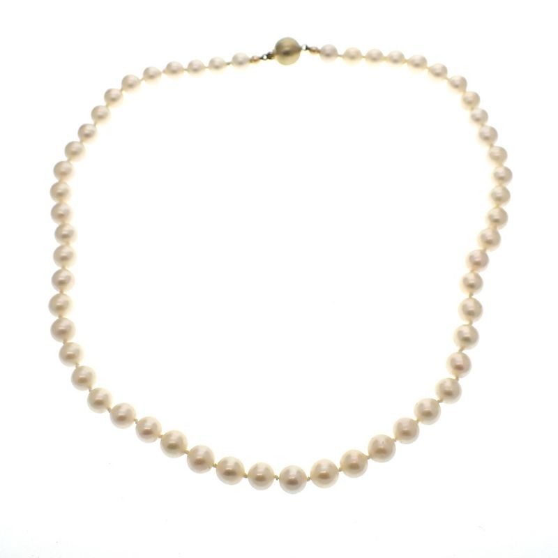 Image 3 of Vintage/antique pearl necklace with gold clasp | 46 cm