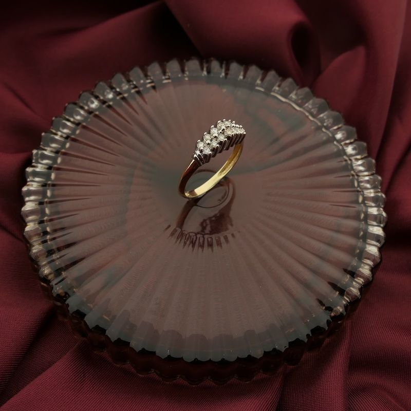 Image 2 of Gold ring pavé set with diamonds | 0.56 ct.