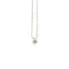 Image 4 of White gold Venetian chain with fixed pendant and diamond; 0.10 ct.