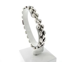 Silver unique oval link bracelet | 19.5 cm