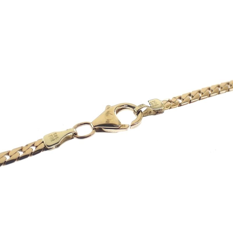 Image 9 of Gold flat gourmet link chain | 46 cm