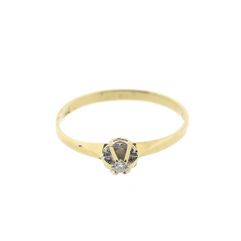 Image 4 of Gold solitaire ring with diamond | 0.03 ct.