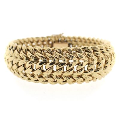 Image 1 of Gold French gourmet link bracelet