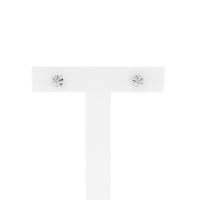 White gold solitaire stud earrings with diamond; 0.03 ct.