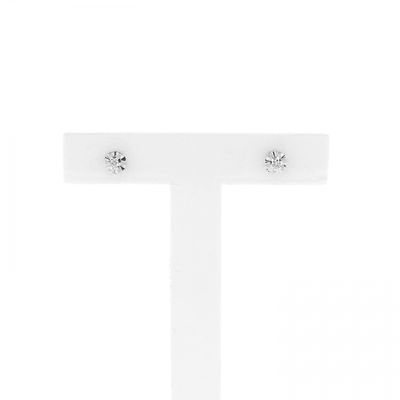 Image 1 of White gold solitaire stud earrings with diamond; 0.03 ct.