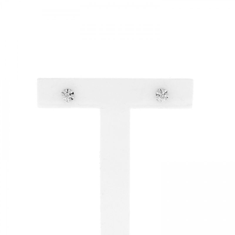 Image 1 of White gold solitaire stud earrings with diamond; 0.03 ct.
